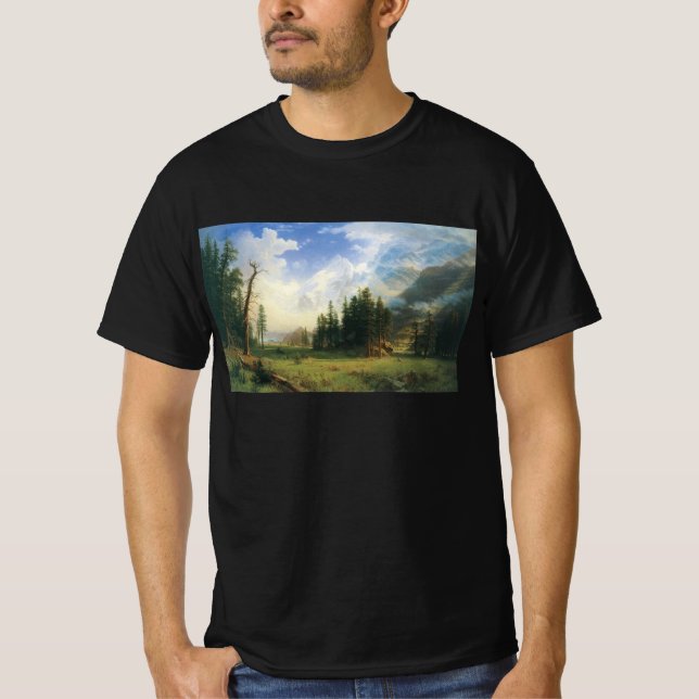 Camiseta Paisaje de montaña por Albert Bierstadt (Anverso)