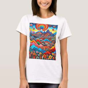 Camiseta Paisaje de montaña psicodélico 3