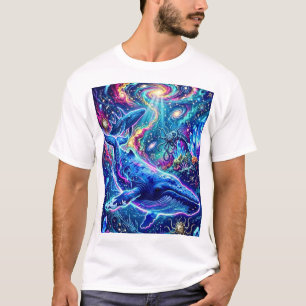 Camiseta Paisaje de nebulosa marina de las ballenas cósmica