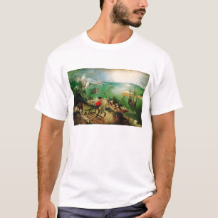 Camiseta Paisaje de Pieter Bruegel con la caída de Ícaro