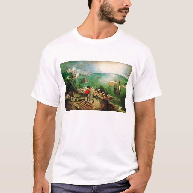 Camiseta Paisaje de Pieter Bruegel con la caída de Ícaro (Anverso)