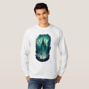 Camiseta Paisaje de Pine Forest Long Sleeve