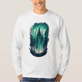 Camiseta Paisaje de Pine Forest Long Sleeve