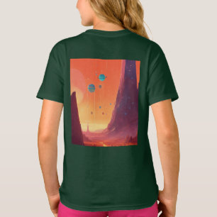Camiseta Paisaje de sueño cósmico en estilo Pixar