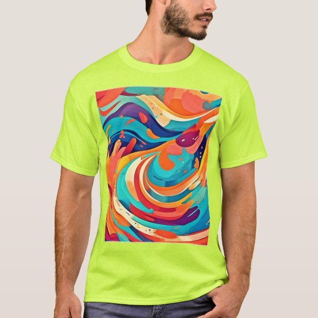 Camiseta Paisaje de sueños abstracto vibrante (Anverso)