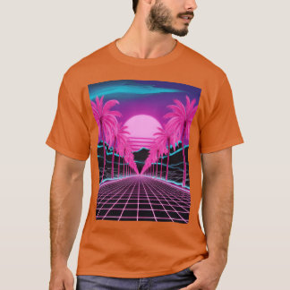 Camiseta Paisaje de sueños de neón RetroFuturista Synthwave
