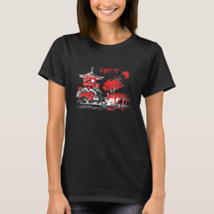 Camiseta Paisaje de templo antiguo de Kyoto Japón Vintage O