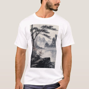Camiseta Paisaje de tinta china pintura estilo nacional T-S
