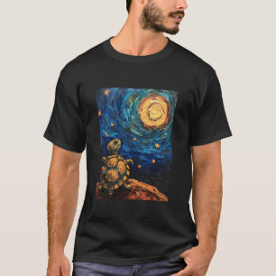 Camiseta Paisaje de Tortuga y Reptil de Noche Estrellada