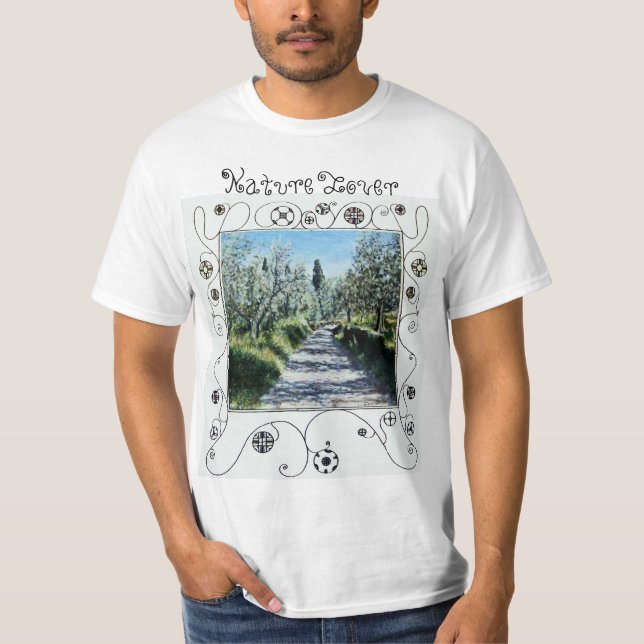 CAMISETA PAISAJE DE TOSCANA CON OLIVOS (Anverso)