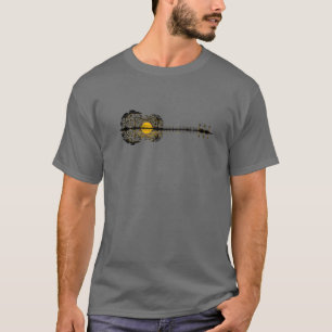 Camiseta Paisaje del árbol de guitarra acústico Sunset Art 