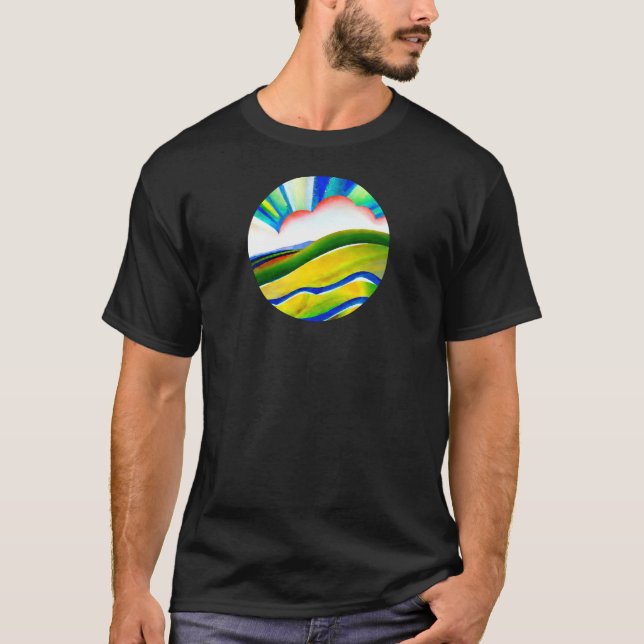 Camiseta Paisaje del arcoiris Sunburst (Anverso)