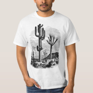 Camiseta Paisaje del desierto Cactus Arte de tinta vintage