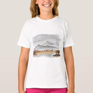 Camiseta Paisaje del Lago de Montaña de Otoño Acuático Pací