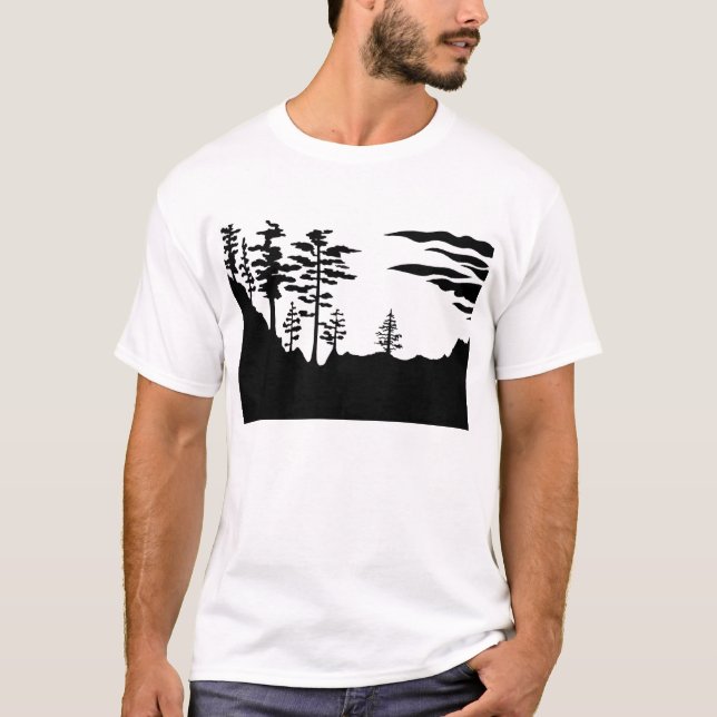 Camiseta Paisaje del monocromo de la silueta (Anverso)