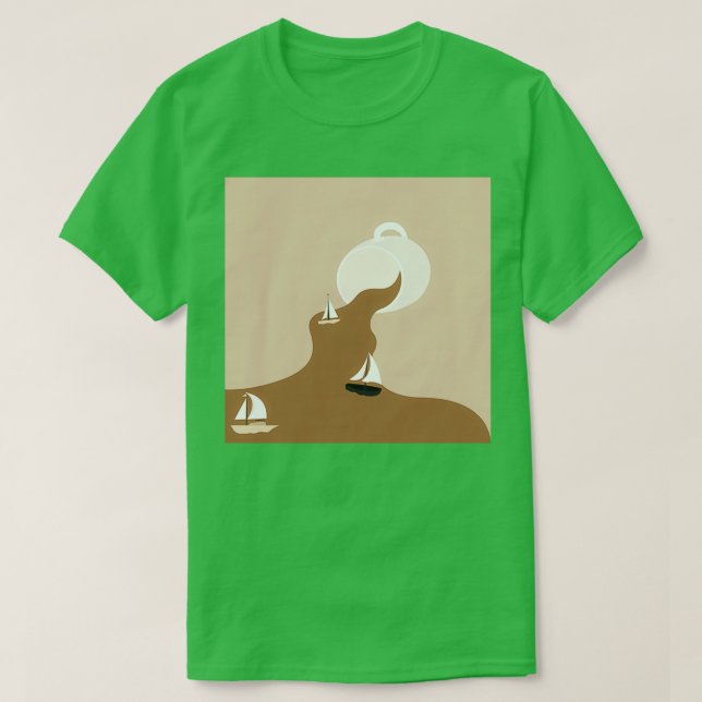Camiseta Paisaje del río de derrame de café 1 (Diseño del anverso)