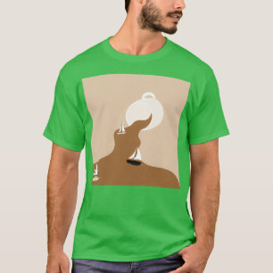 Camiseta Paisaje del río de derrame de café 1