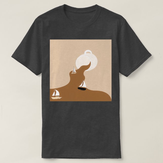 Camiseta Paisaje del río de derrame de café 4 (Diseño del anverso)