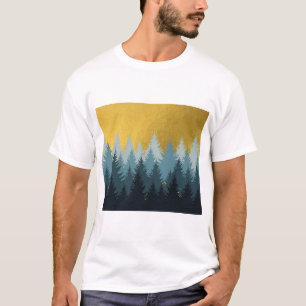 Camiseta Paisaje dorado de los árboles forestales