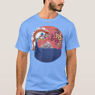 Camiseta Paisaje dragón y japonés