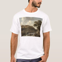 Paisaje enselvado montañoso con un torrente