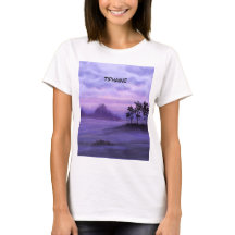 Paisaje fantástico morado latte mug