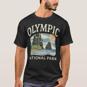 Camiseta Paisaje forestal costero Hoh Rainforest Olímpico
