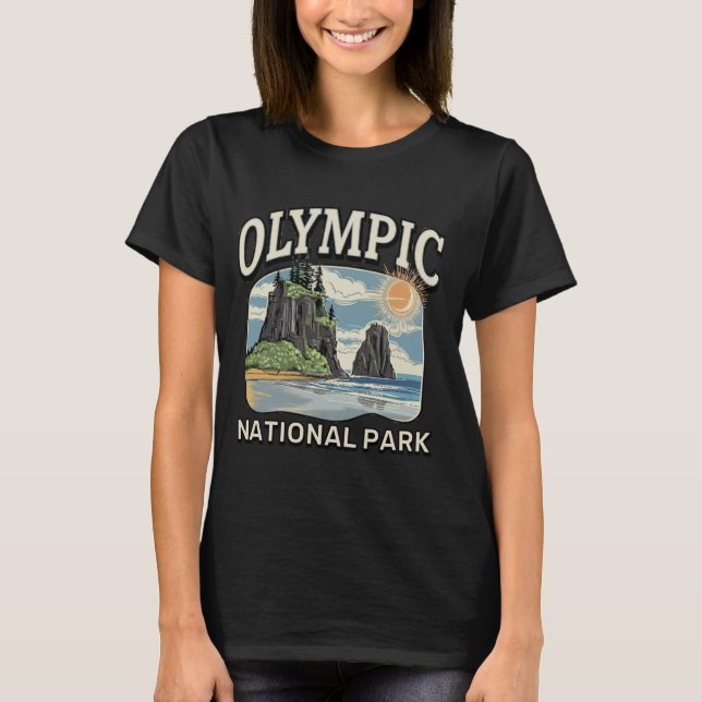 Camiseta Paisaje forestal costero Hoh Rainforest Olympic Na (Anverso)