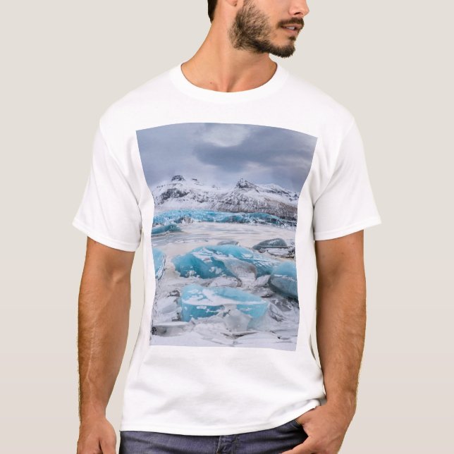 Camiseta Paisaje glaciar del hielo, Islandia (Anverso)