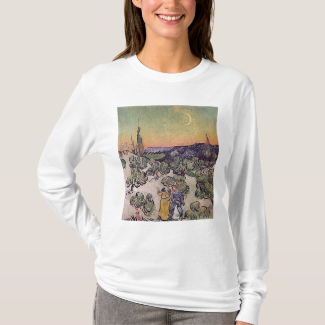 Camiseta Paisaje iluminado por la luna de Vincent van Gogh (Anverso)