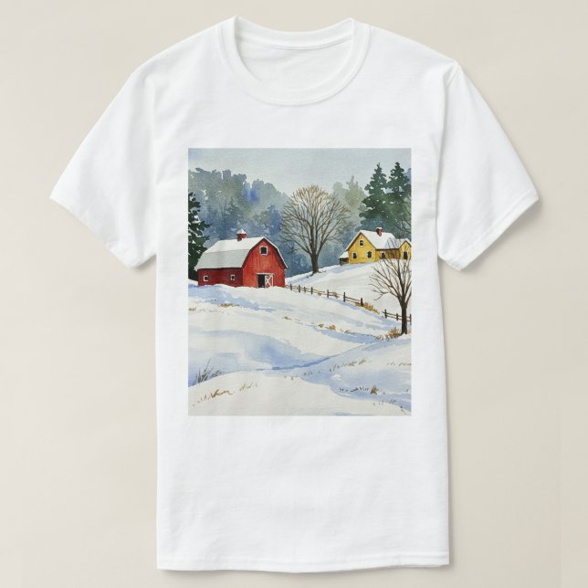 Camiseta Paisaje invernal (Diseño del anverso)