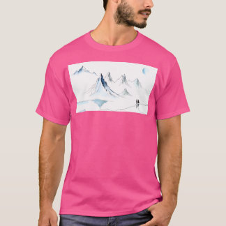 Camiseta Paisaje invernal con montañas largas