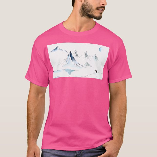 Camiseta Paisaje invernal con montañas largas (Anverso)