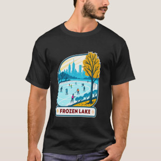 Camiseta Paisaje Invernal Hockey en Lago Congelado