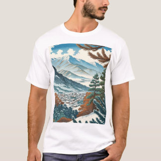 Camiseta Paisaje invernal japonés