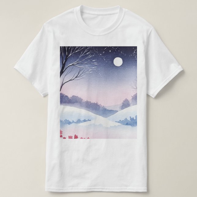 Camiseta Paisaje invernal nevado (Diseño del anverso)