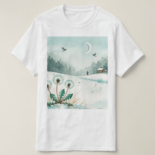 Camiseta Paisaje invernal nevado (Diseño del anverso)