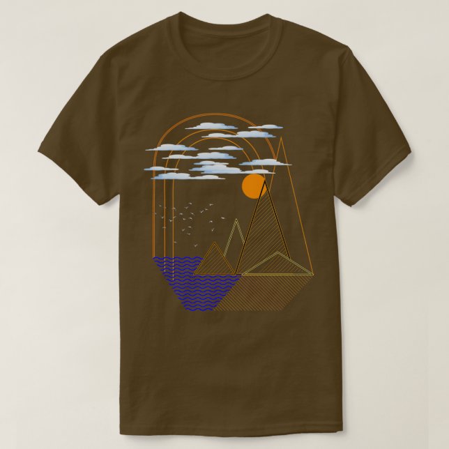 Camiseta paisaje lineal (Diseño del anverso)