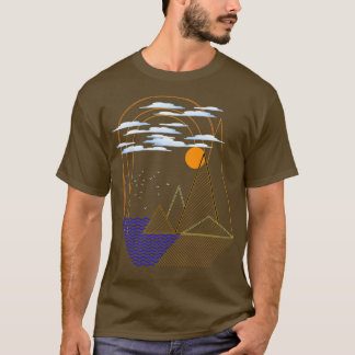 Camiseta paisaje lineal