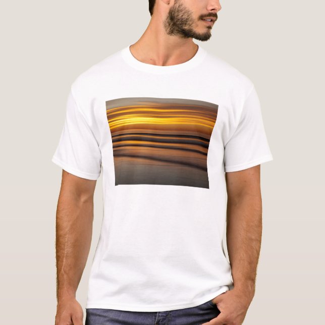 Camiseta Paisaje marino abstracto al atardecer, CA (Anverso)
