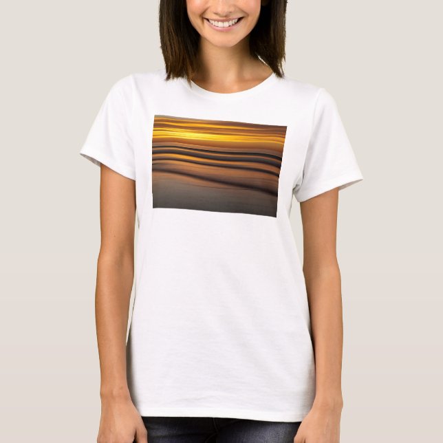 Camiseta Paisaje marino abstracto al atardecer, CA (Anverso)
