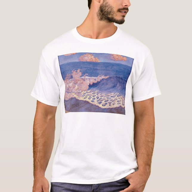 Camiseta Paisaje marino azul, efecto de la onda, c.1893 (Anverso)