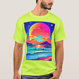 Camiseta Paisaje marino de puesta de sol vibrante