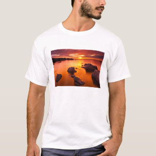 Camiseta Paisaje marino naranja, puesta de sol, California