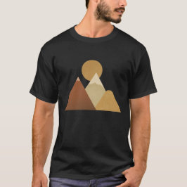 Camiseta Paisaje minimalista boho de montañas y sol
