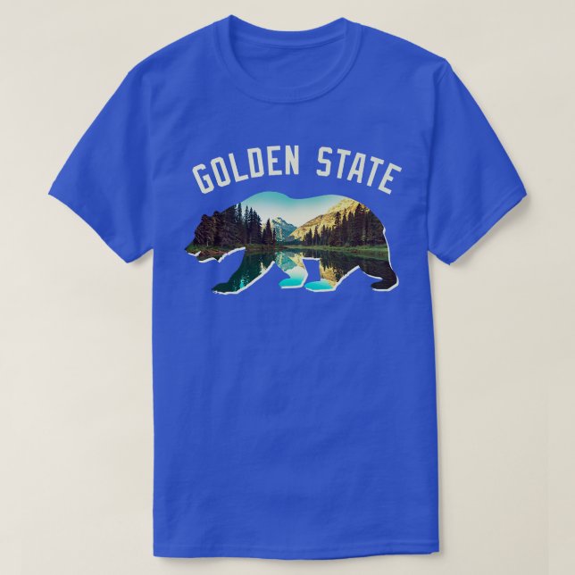 Camiseta Paisaje moderno del oso de Golden State Silhouette (Diseño del anverso)