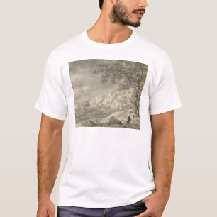 Camiseta Paisaje montañoso con un caminante