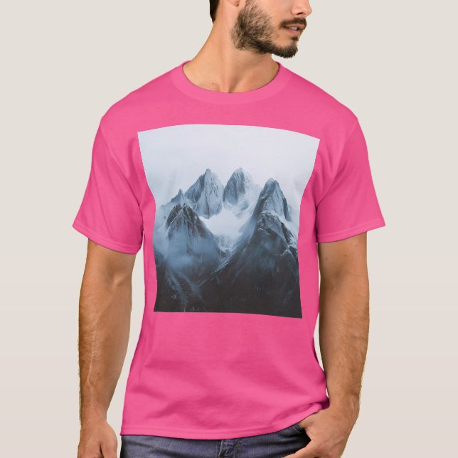 Camiseta Paisaje montañoso de invierno Acti arte de pared (Anverso)