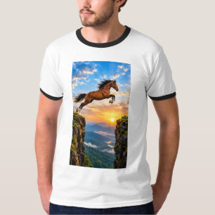Camiseta Paisaje montañoso de salto de caballo