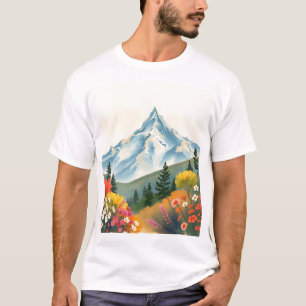Camiseta Paisaje montañoso impresionista cálido